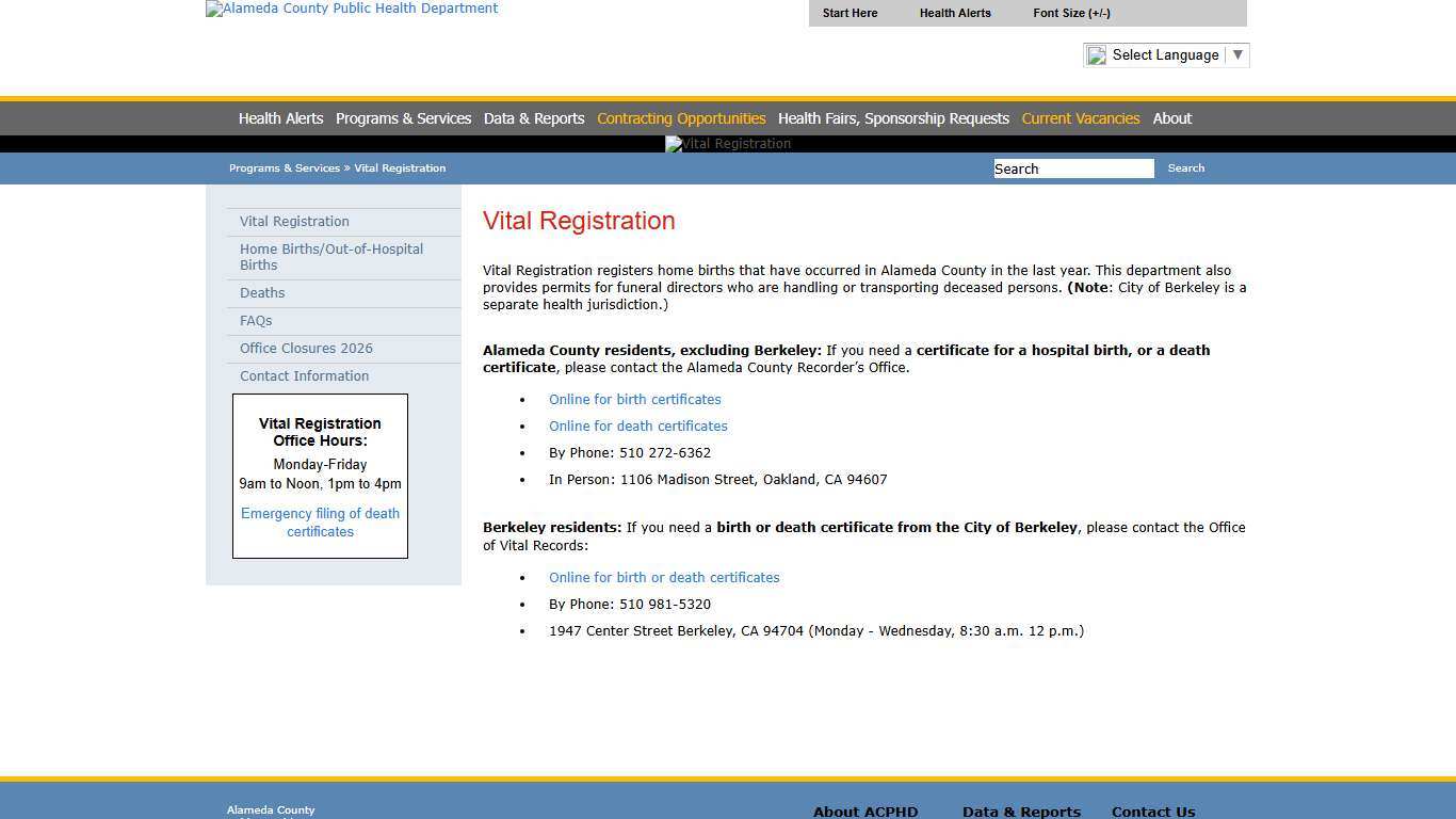 Vital Registration